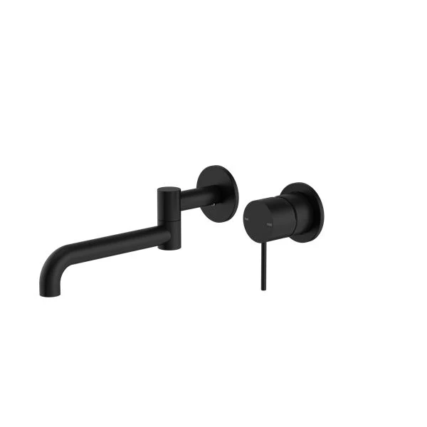 Nero Mecca Wall Basin/Bath Mixer Swivel Spout 225mm - Black Matte