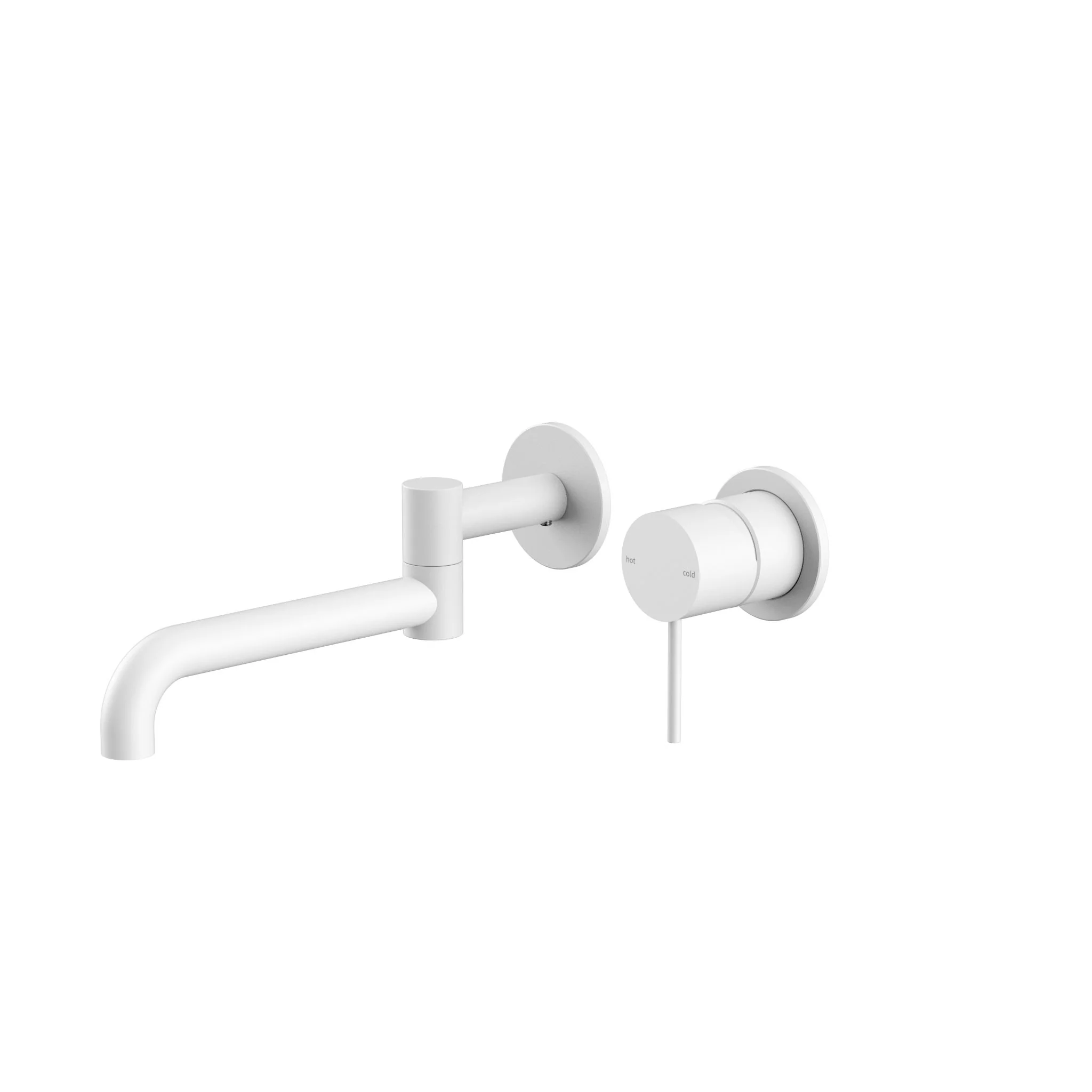 Nero Mecca Wall Basin/Bath Mixer Swivel Spout 225mm - White Matte