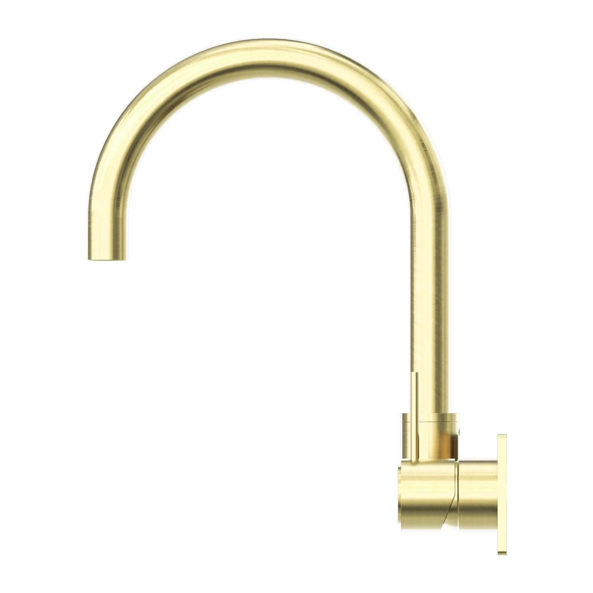 Nero Mecca Wall Basin/Bath Mixer Swivel Spout Handle Up - Brushed Gold - Image 3