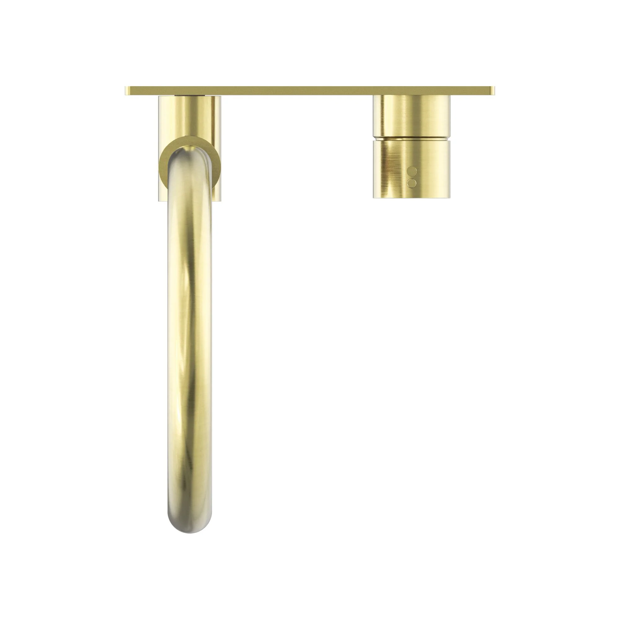 Nero Mecca Wall Basin/Bath Mixer Swivel Spout Handle Up - Brushed Gold - Image 4
