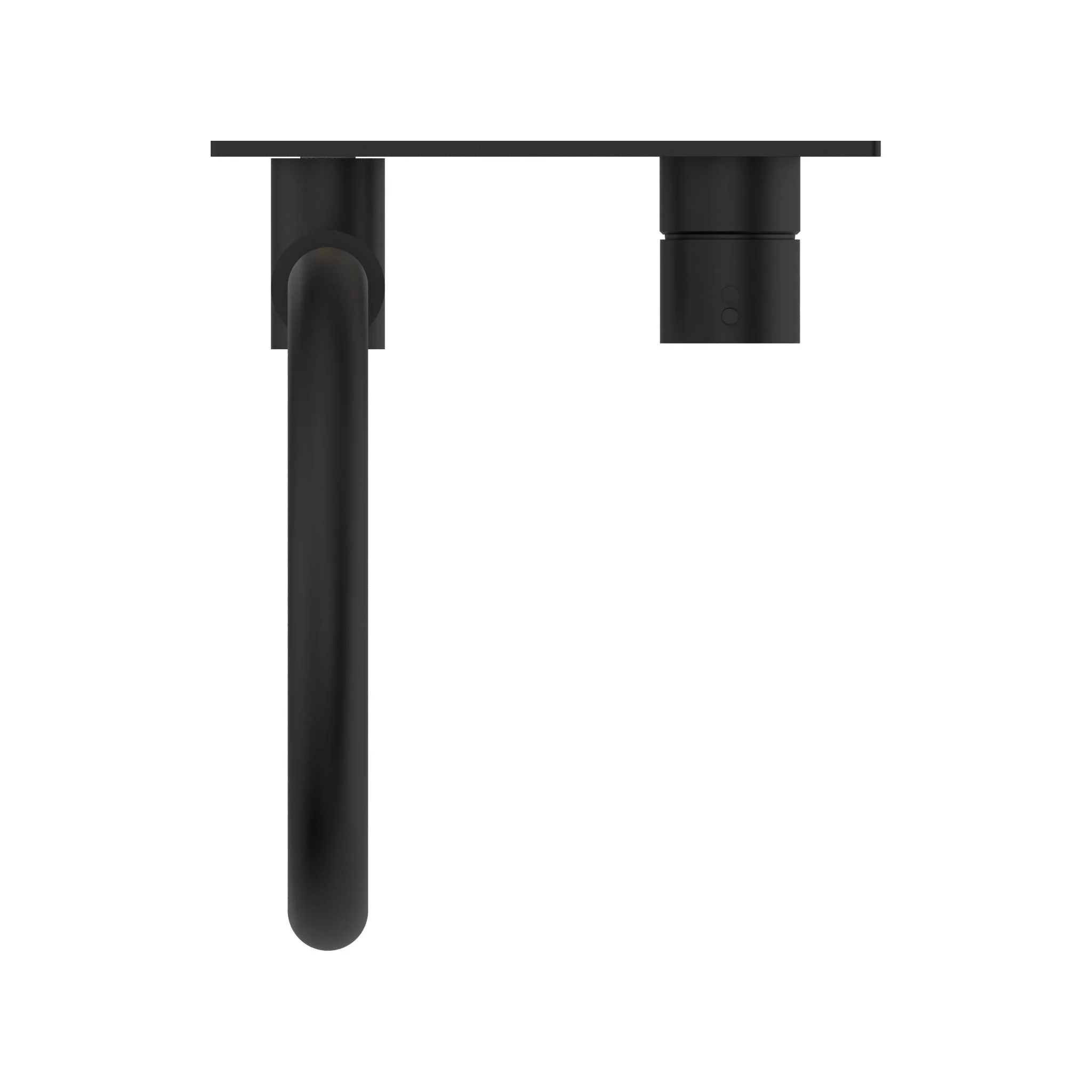 Nero Mecca Wall Basin/Bath Mixer Swivel Spout Handle Up - Black Matte - Image 4
