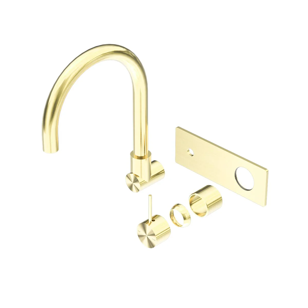 Nero Mecca Wall Basin/Bath Mixer Swivel Spout Handle Up (Trim Kit Only) - Brushed Gold