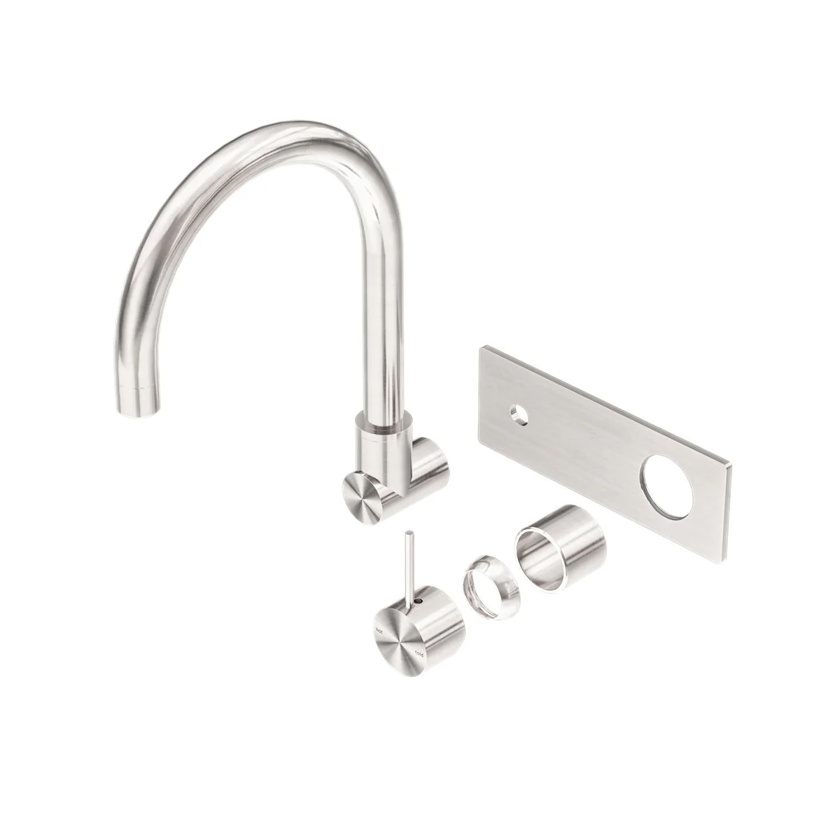 Nero Mecca Wall Basin/Bath Mixer Swivel Spout Handle Up (Trim Kit Only) - Brushed Nickel