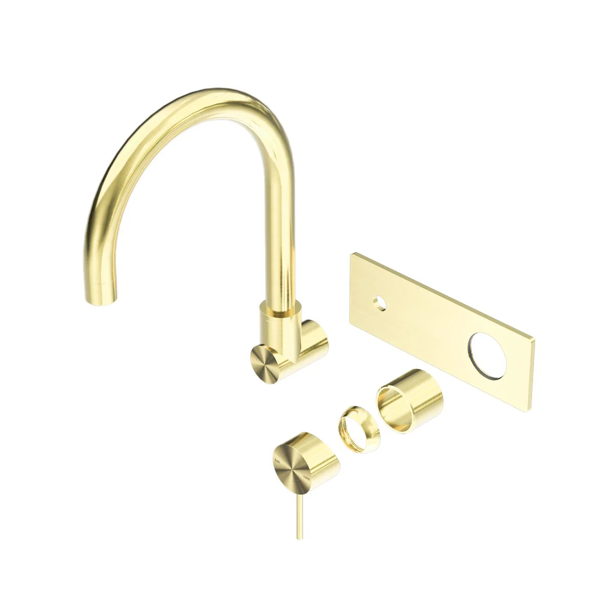 Nero Mecca Wall Basin/Bath Mixer Swivel Spout (Trim Kit Only) - Brushed Gold