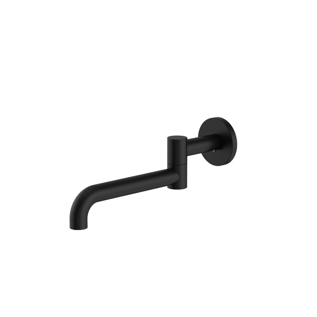 Nero Mecca Wall Mounted Swivel Basin/Bath Spout 225mm - Black Matte