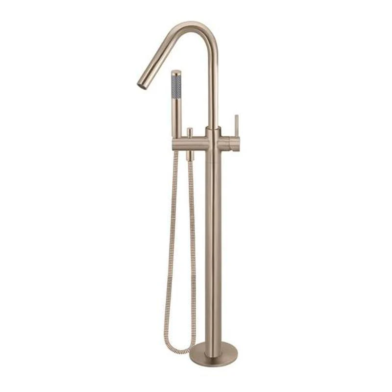 Meir Freestanding Round Bath Mixer Tap with Hand Spray - Champagne