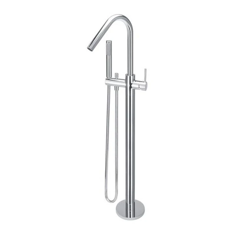 Meir Freestanding Round Bath Mixer Tap with Hand Spray - Chrome