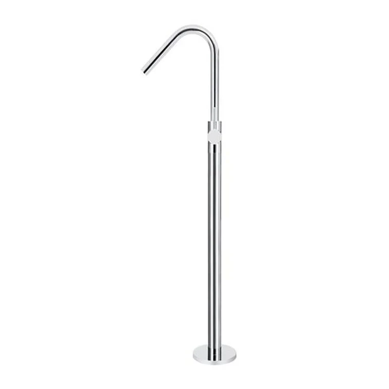 Meir Freestanding Round Bath Mixer Tap with Hand Spray - Chrome - Image 2
