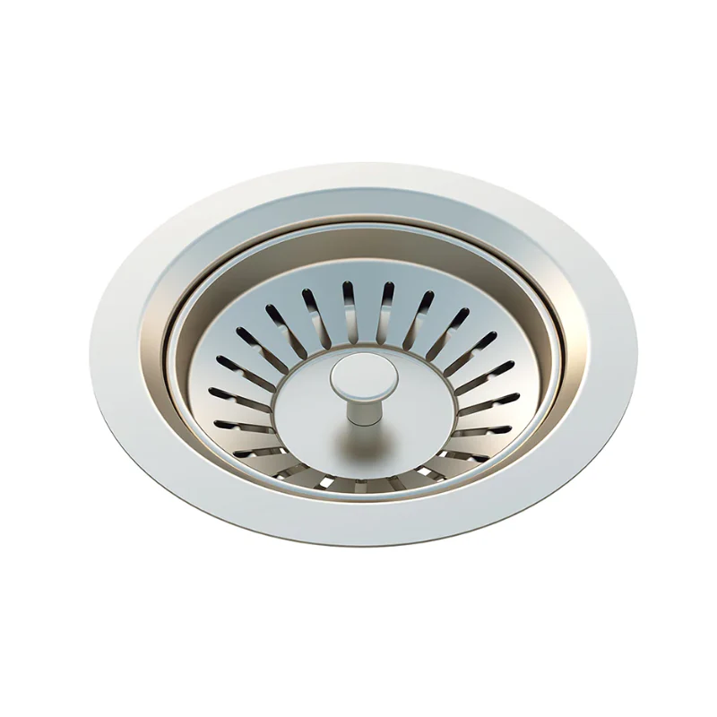 Meir Kitchen Sink Strainer and Waste Plug Basket with Stopper - Brushed Nickel