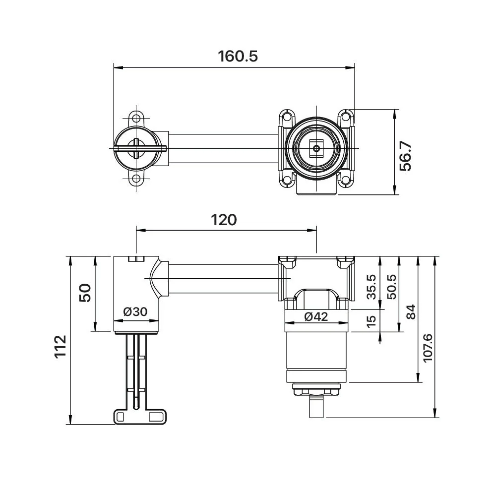 Mixx Mixx Unicolour Wall Plate Mixer Body - Image 2