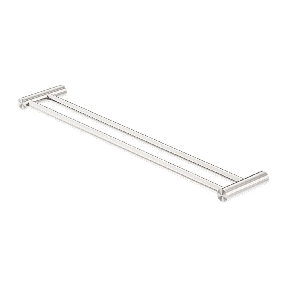 Nero Mecca II Double Towel Rail - Brushed Nickel