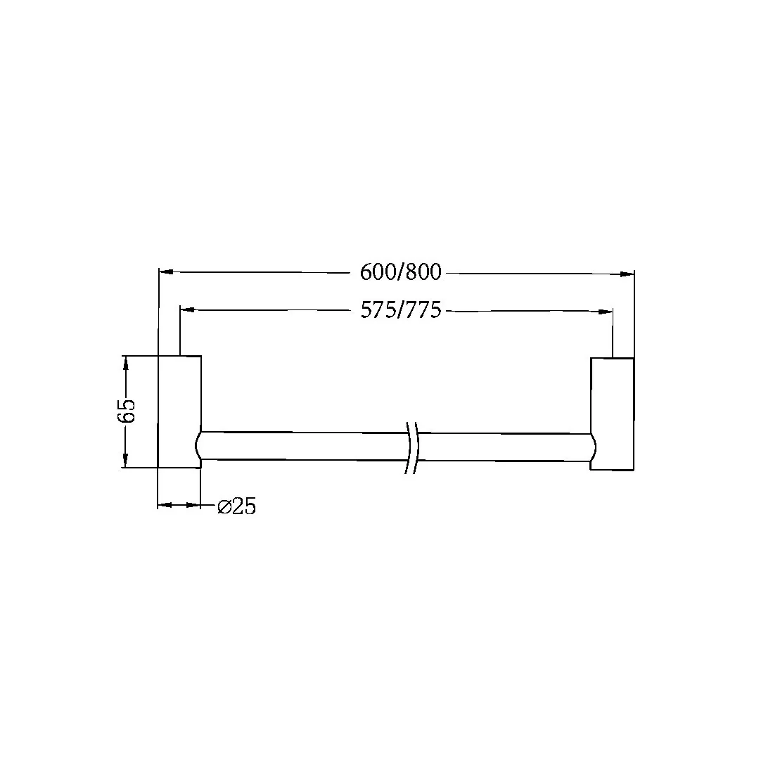 Nero Mecca II Single Towel Rail - Gun Metal - Image 4