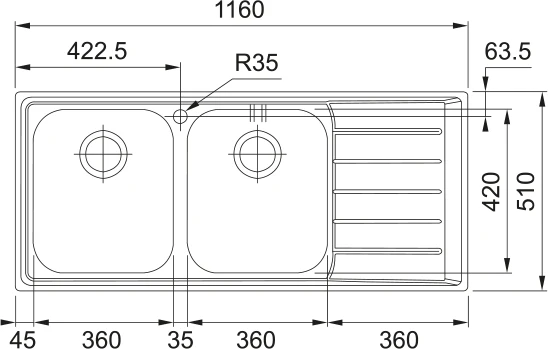 Franke Neptune Double Bowl Sink - Image 4