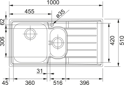 Franke Neptune 1 & 1/4 Bowl Sink - Image 3