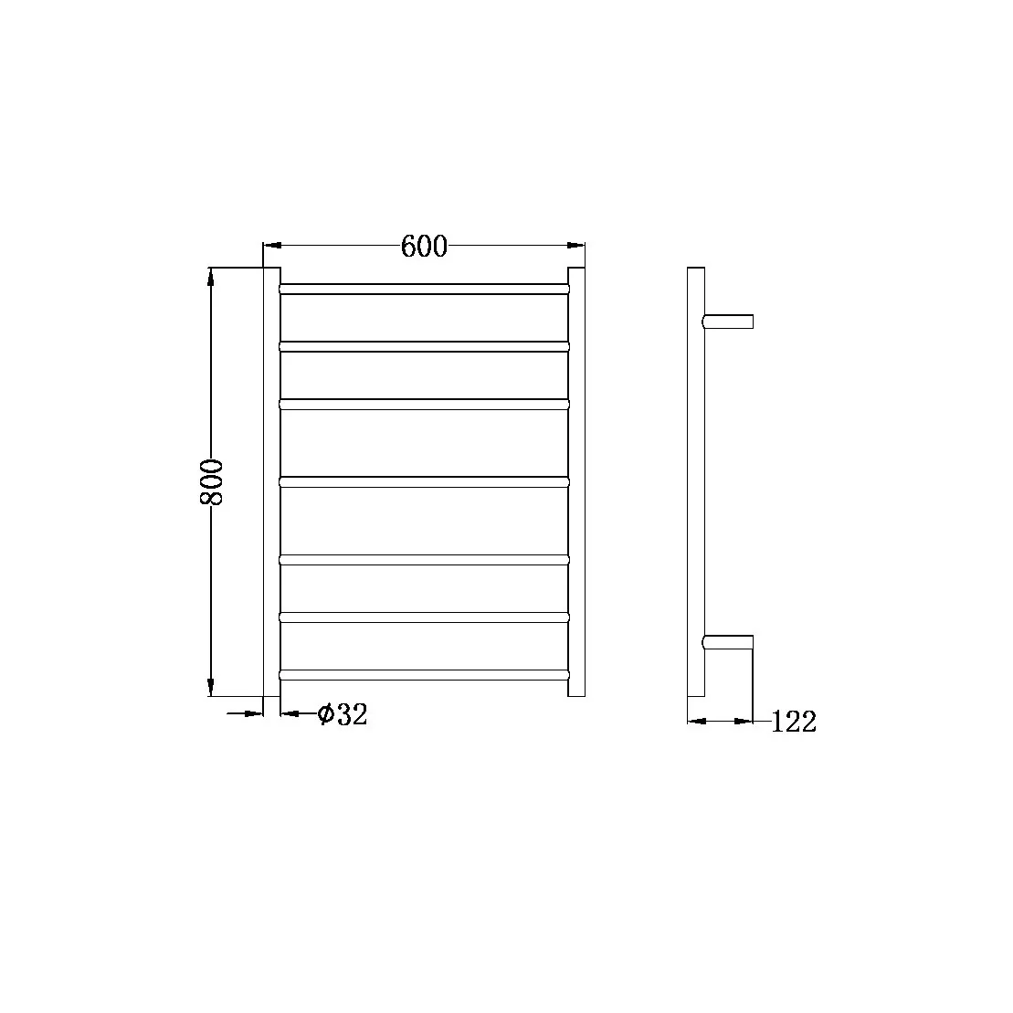 Nero Non-Heated Towel Ladder - Gun Metal - Image 4