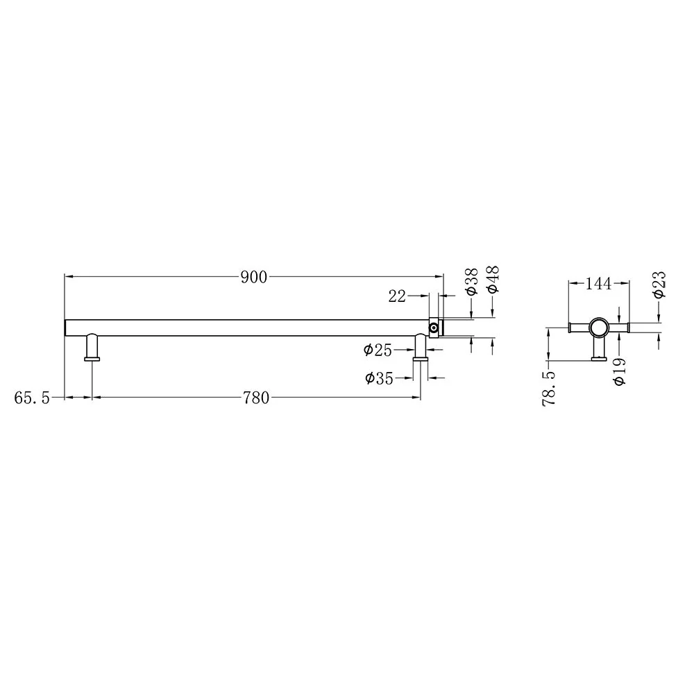 Nero Non-Heated Vertical Towel Rail 900mm - Chrome - Image 2