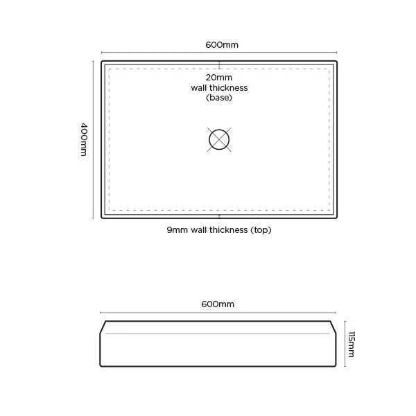 Nood Co Prism Rectangle Basin Wall Hung - 14 Colours - Image 15