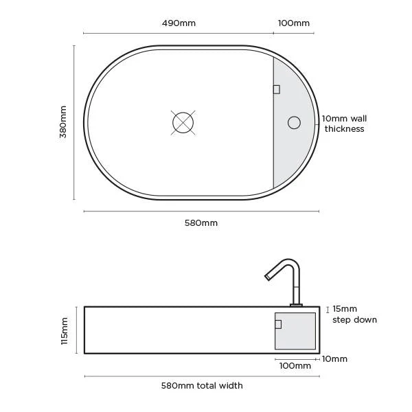 Nood Co Shelf Oval Surface Mount Basin - 14 Colours - Image 15