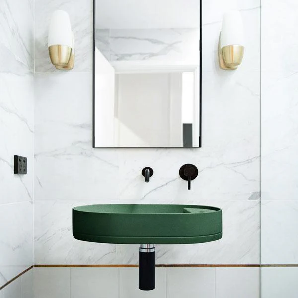 Nood Co Shelf Oval Wall Hung Basin - 14 Colours