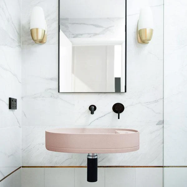 Nood Co Shelf Oval Wall Hung Basin - 14 Colours - Image 2