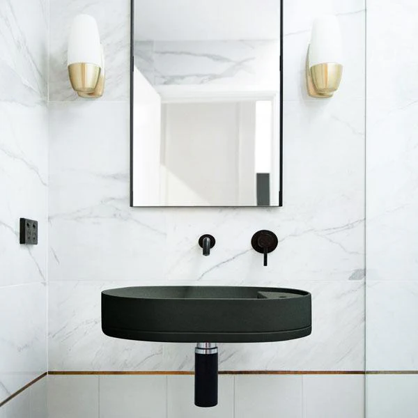 Nood Co Shelf Oval Wall Hung Basin - 14 Colours - Image 4