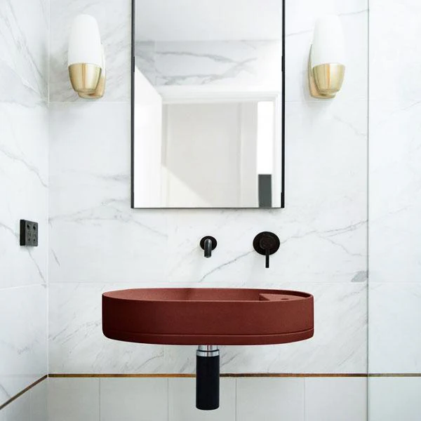 Nood Co Shelf Oval Wall Hung Basin - 14 Colours - Image 5