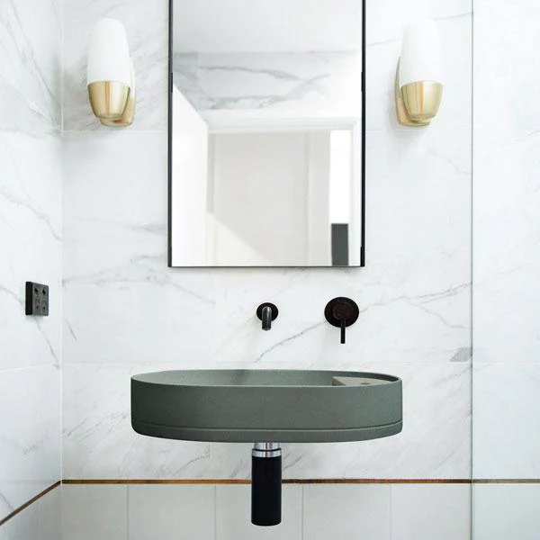 Nood Co Shelf Oval Wall Hung Basin - 14 Colours - Image 9
