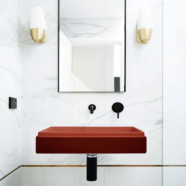 Nood Co Stepp Rectangle Basin Wall Hung - 14 Colours - Image 7