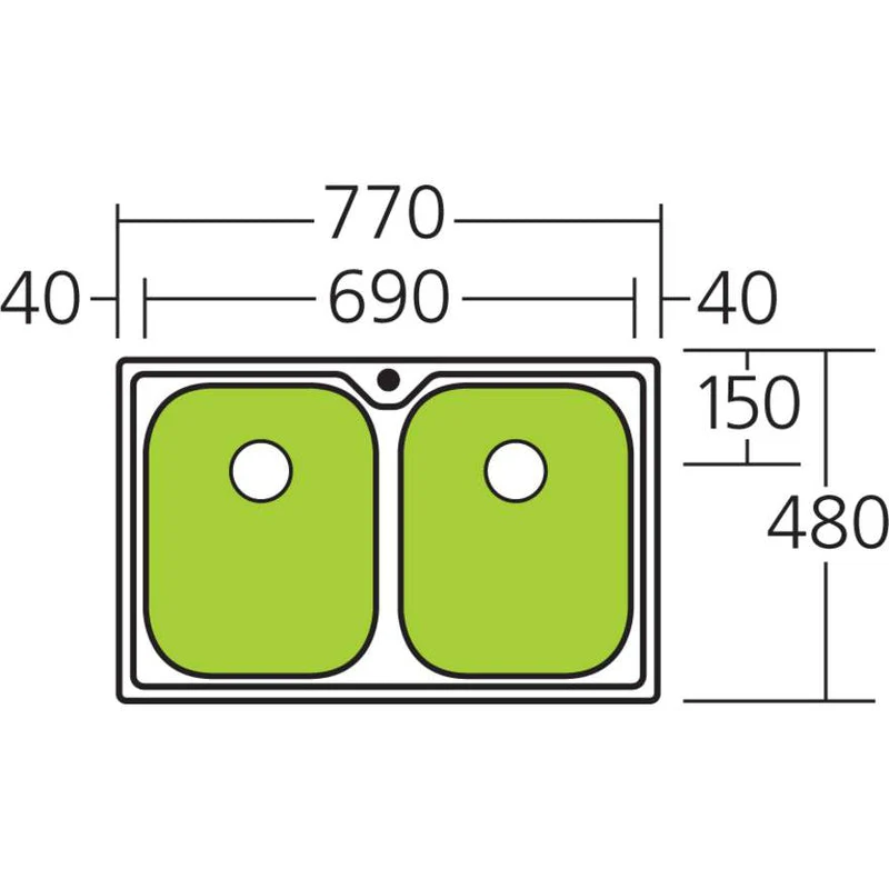 Oliveri Diaz Double Bowl Topmount Sink - Image 2