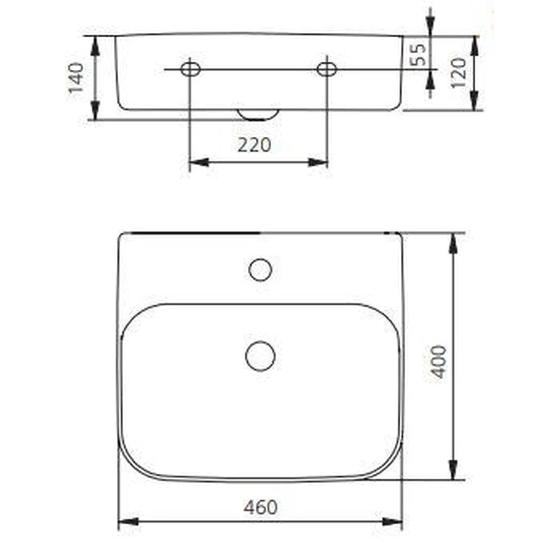 Oliveri Dublin Wall Hung Basin - Image 2