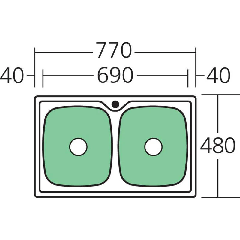 Oliveri Endeavour Double Bowl Topmount Sink - Image 2