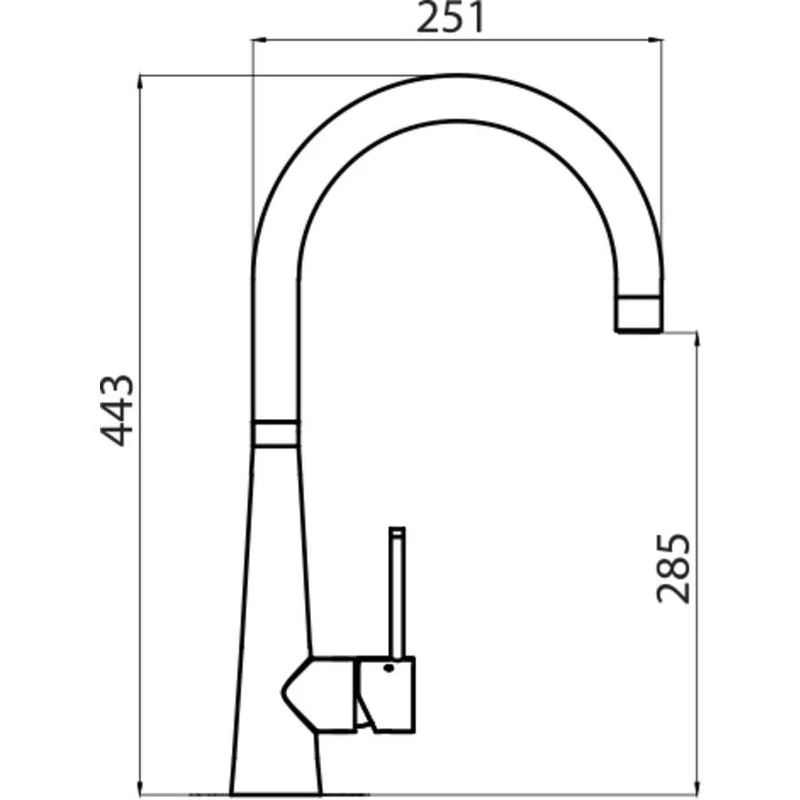 Oliveri Essente 316 Stainless Steel Goose Neck Mixer - Image 2