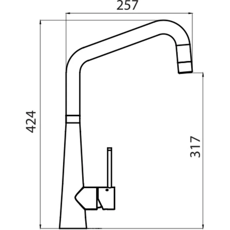 Oliveri Essente Stainless Steel Square Goose Neck Mixer - Image 2