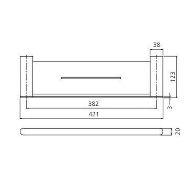 Oliveri Madrid Metal Shelf 420mm - Black Matte - Image 2