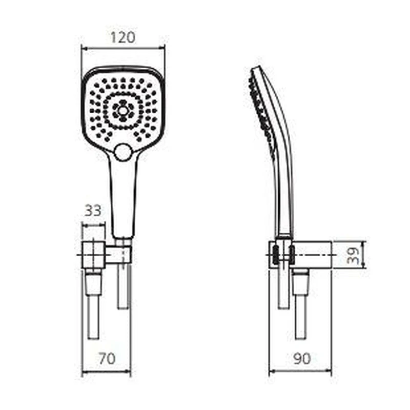 Oliveri Monaco Hand Shower With Bracket - Brushed Nickel - Image 2