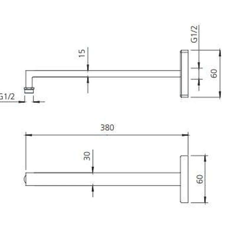 Oliveri Monaco Wall Mounted Shower Arm - Chrome - Image 2