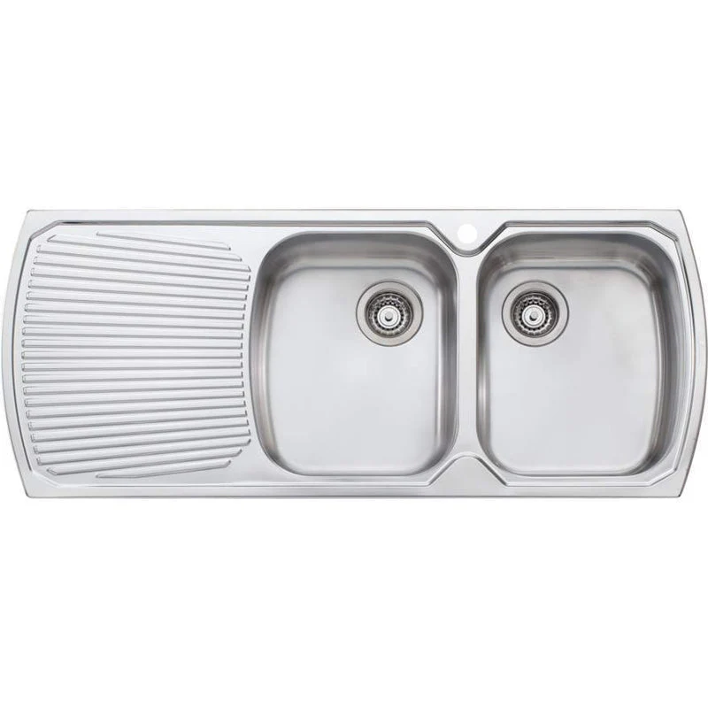 Oliveri Monet Double Bowl Topmount Sink with Left Hand Drainer