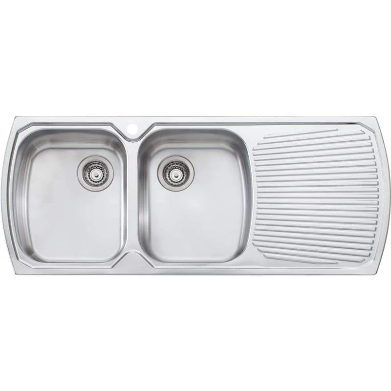 Oliveri Monet Double Bowl Topmount Sink with Right Hand Drainer
