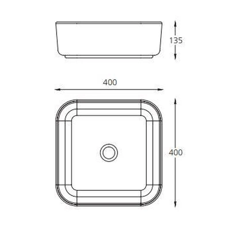 Oliveri Naples Counter Top Square Basin - Image 2