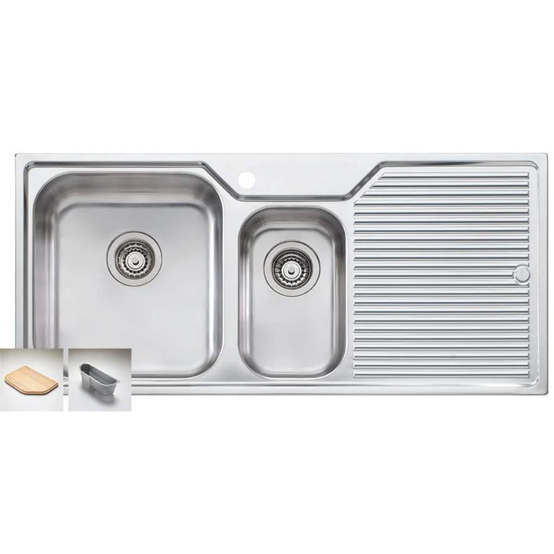 Oliveri Nu-Petite 1 & 1/2 bowl Topmount sink L/H Drainer - Image 3