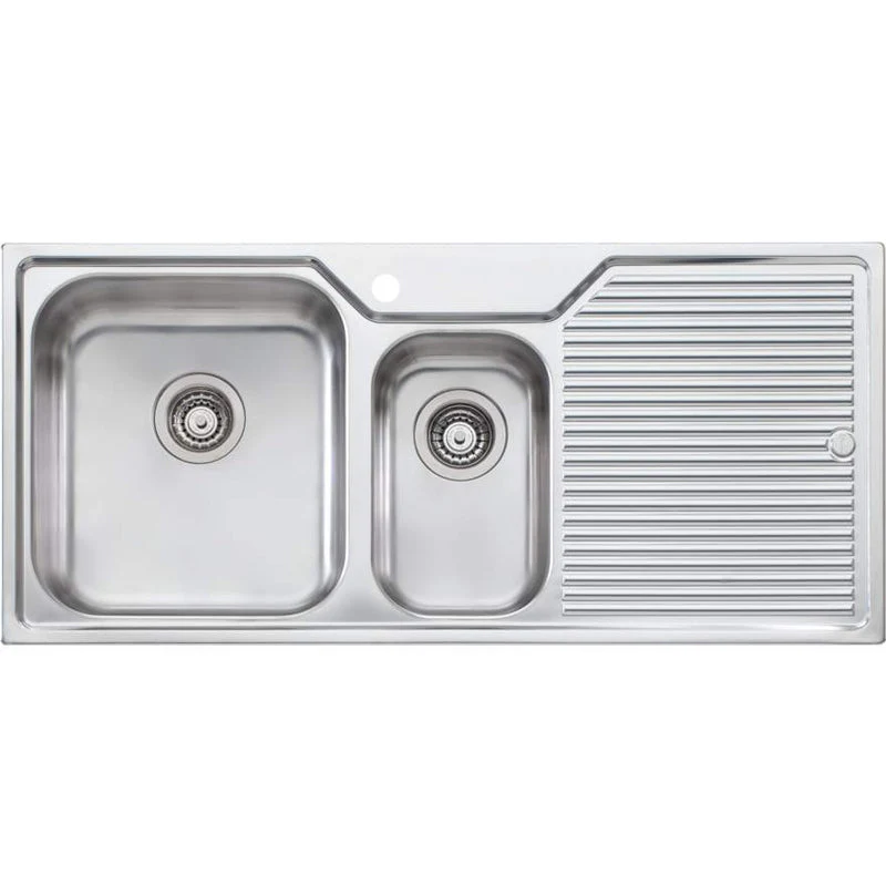 Oliveri Nu-Petite 1 & 1/2 Bowl Topmount Sink With Right Hand Drainer