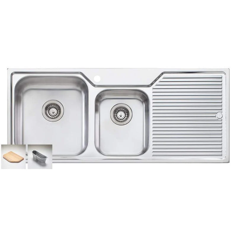 Oliveri Nu-Petite 1 & 3/4 Bowl Topmount Sink With Right Hand Drainer - Image 3