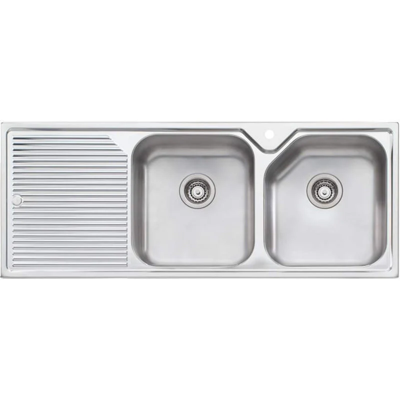 Oliveri Nu-Petite Double Bowl Topmount Sink With Left Hand Drainer