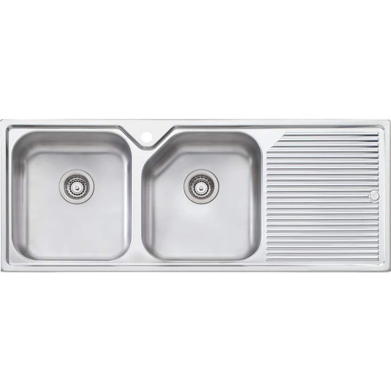 Oliveri Nu-Petite Double Bowl Topmount Sink With Right Hand Drainer