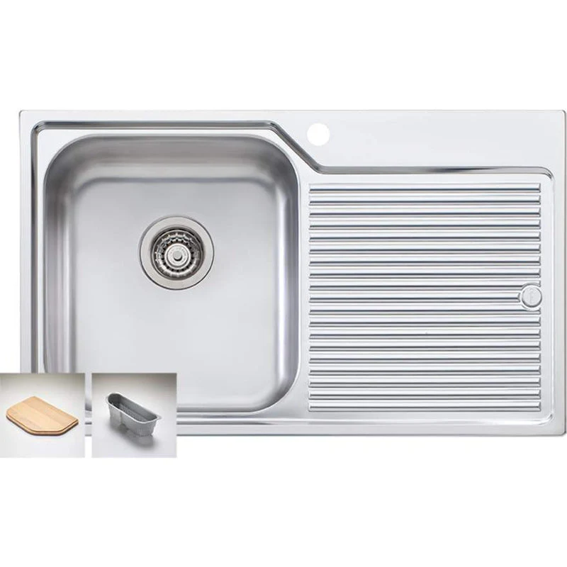 Oliveri Nu-Petite Single Bowl Topmount Sink With Left Hand Drainer - Image 3