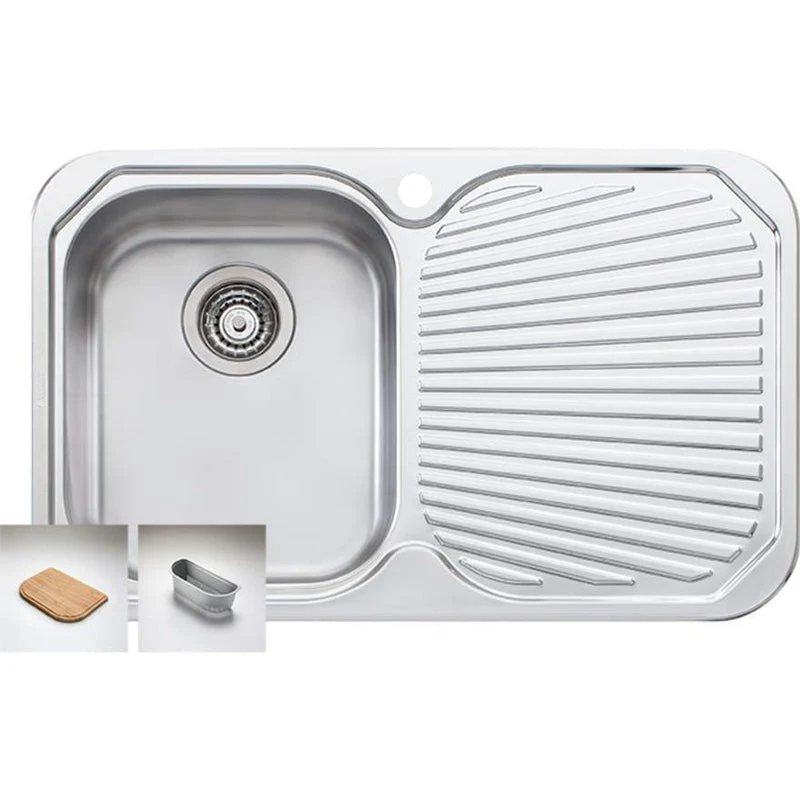 Oliveri Petite Single Bowl Sink With Right Hand Drainer - Image 3