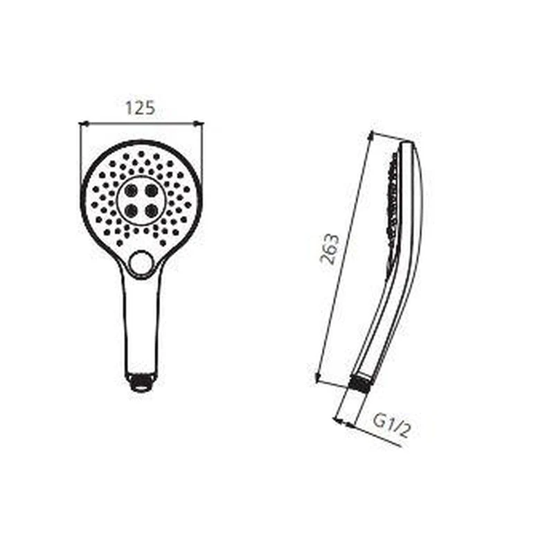 Oliveri Rome Hand Shower Head - Chrome - Image 2