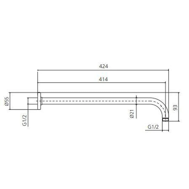 Oliveri Rome Wall Mounted Shower Arm - Chrome - Image 2