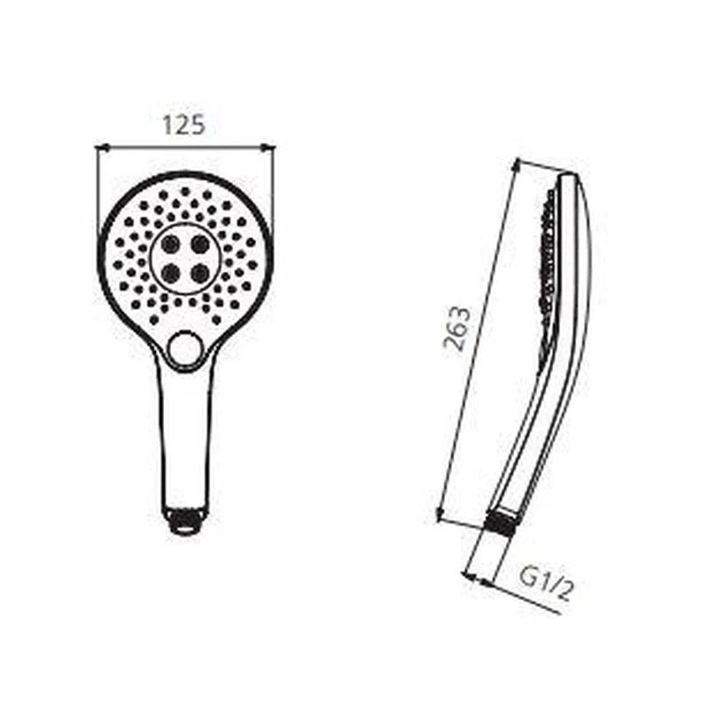 Oliveri Rome Hand Shower Head - Black Matte - Image 2