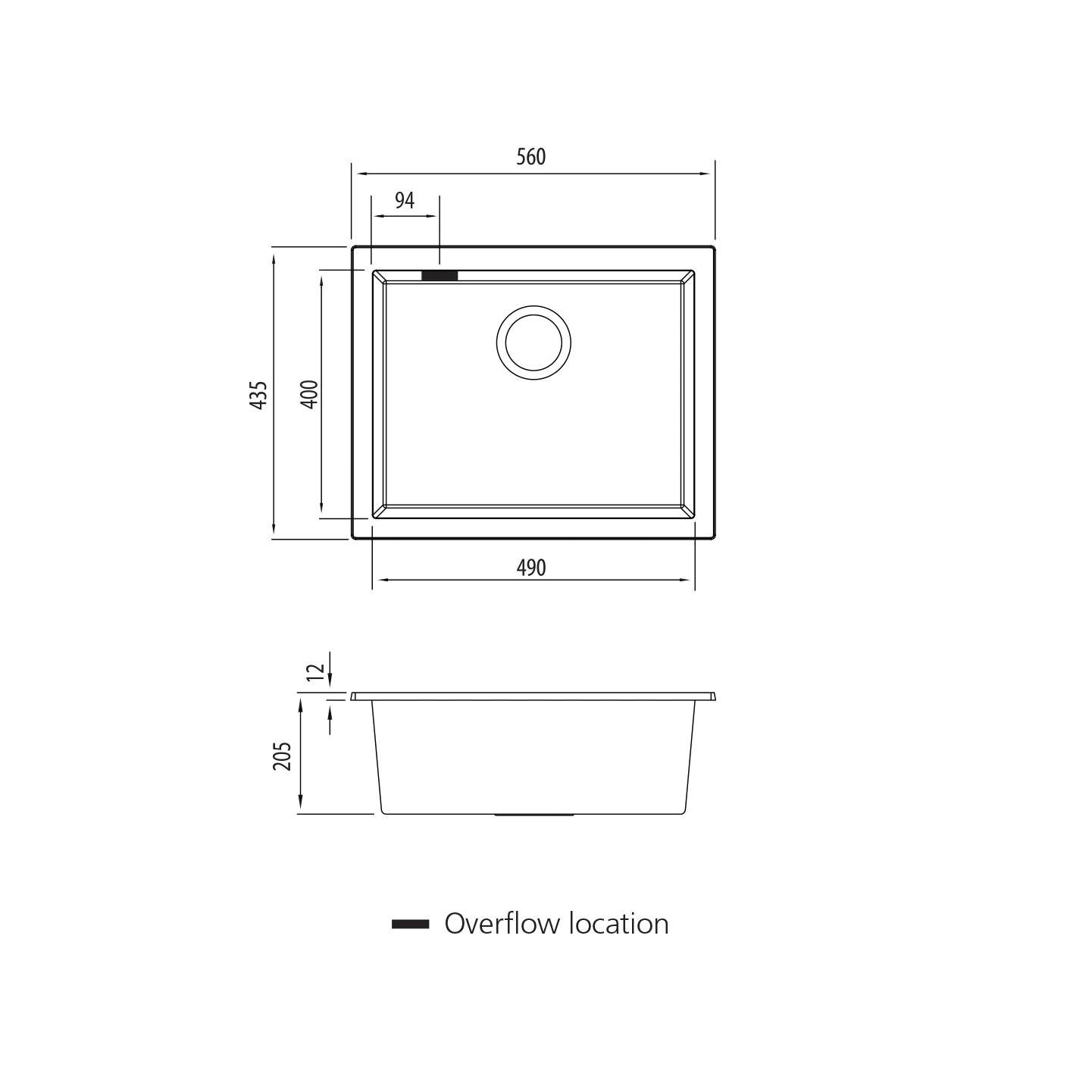 Oliveri Santorini Large Bowl Undermount Sink - Black - Image 2